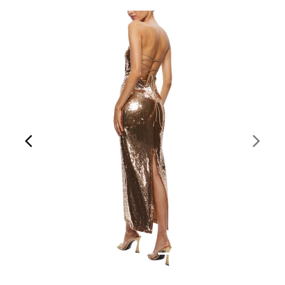 Alice + Olivia Metallic Strapless Dress - Picture 2 of 8
